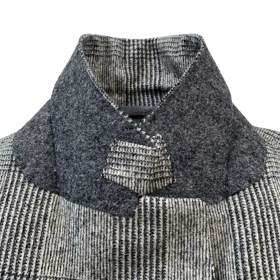 ¡Como nuevo! Blazer 40 R d'Avenza Roma Gris Claro Franela Tejido Glen Tela Escocesa Lana Ajustado FIt Foto 4 de 4