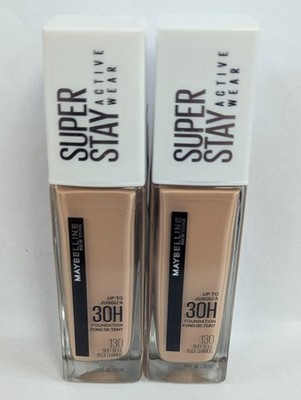 2 MAYBELLINE SUPERSTAY ACTIVE WEAR FOUNDATION 130 BUFF BEIGE 1fl oz NEW SEALED