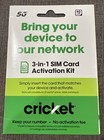 Cricket Wireless Universal Sim Card Activation Kits 3-In-1 Bring Your Own Phone