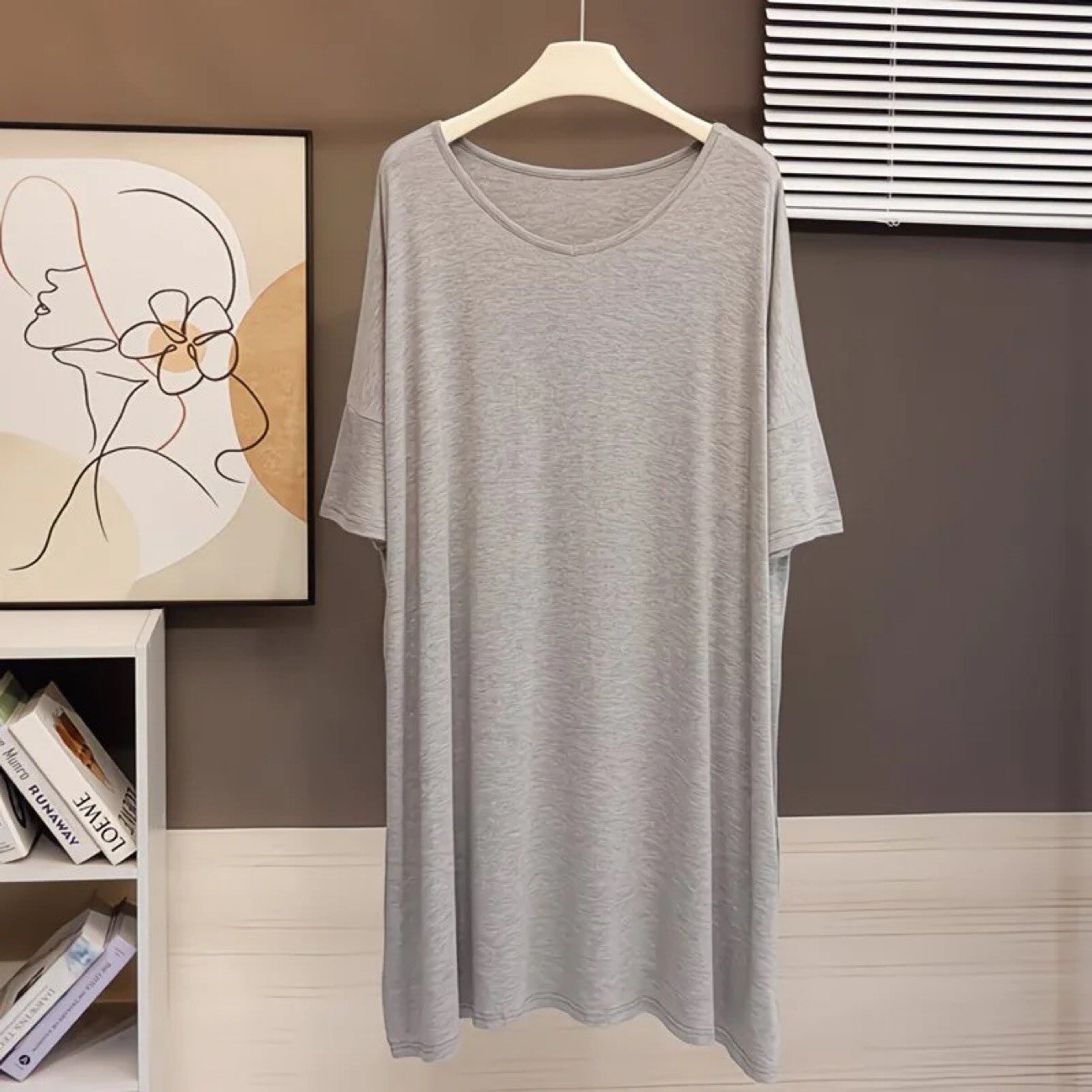 Vestido adelgazante suelto con estampado de graffiti de verano talla grande para mujer