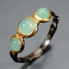 Jewellery Natural Chrysoprase Ring 925 Sterling Silver Size 7.5 /R468715