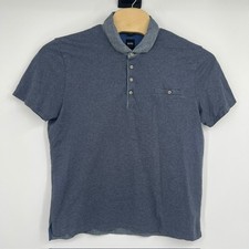 Hugo Boss Mens Regular Fit Heathered Blue Short Sleeve Polo Shirt Size Large
