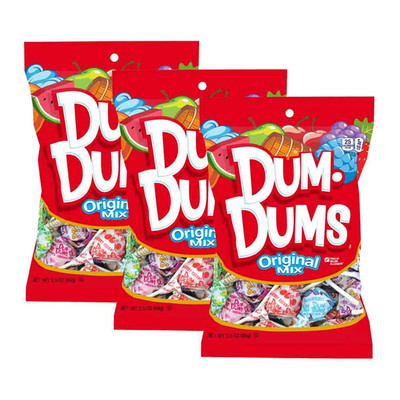 Lollipops Hard Candy Suckers 3.5 Oz. Bag, 3-Pack, 42 Pops Total (Original Mix)