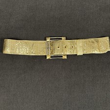 vintage accessocraft nyc Gold Medallion Belt 70\'s Vintage Glove Leather 32 1/4\
