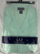 Vtg NEW Surrey Green White Plaid Check Pajama Set PJs Mens M Long Sleeve 2 PC