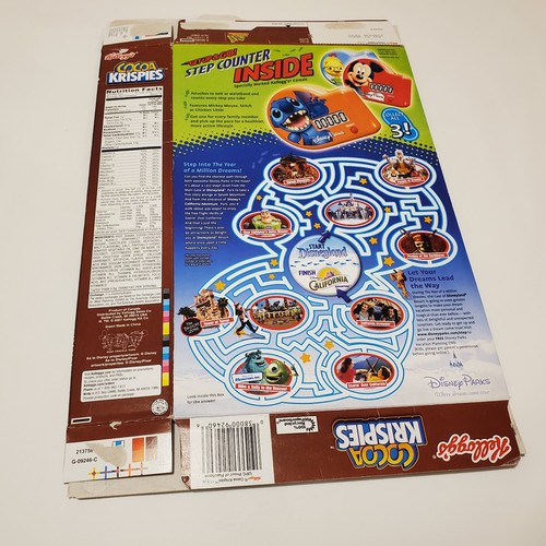 Kellogg's Cocoa Rice Krispies Cereal Box 2008 Disney Land Mickey Mouse Stitch - Picture 4 of 24
