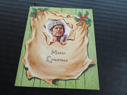 Vintage Disney Fess Parker Davy Crockett Christmas Card Gibson used