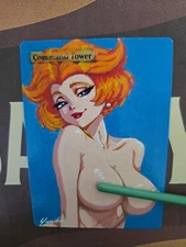 MTG Altered Command tower Waifu Jane Jetson Retro Anime Fan Art, Hand Painted.