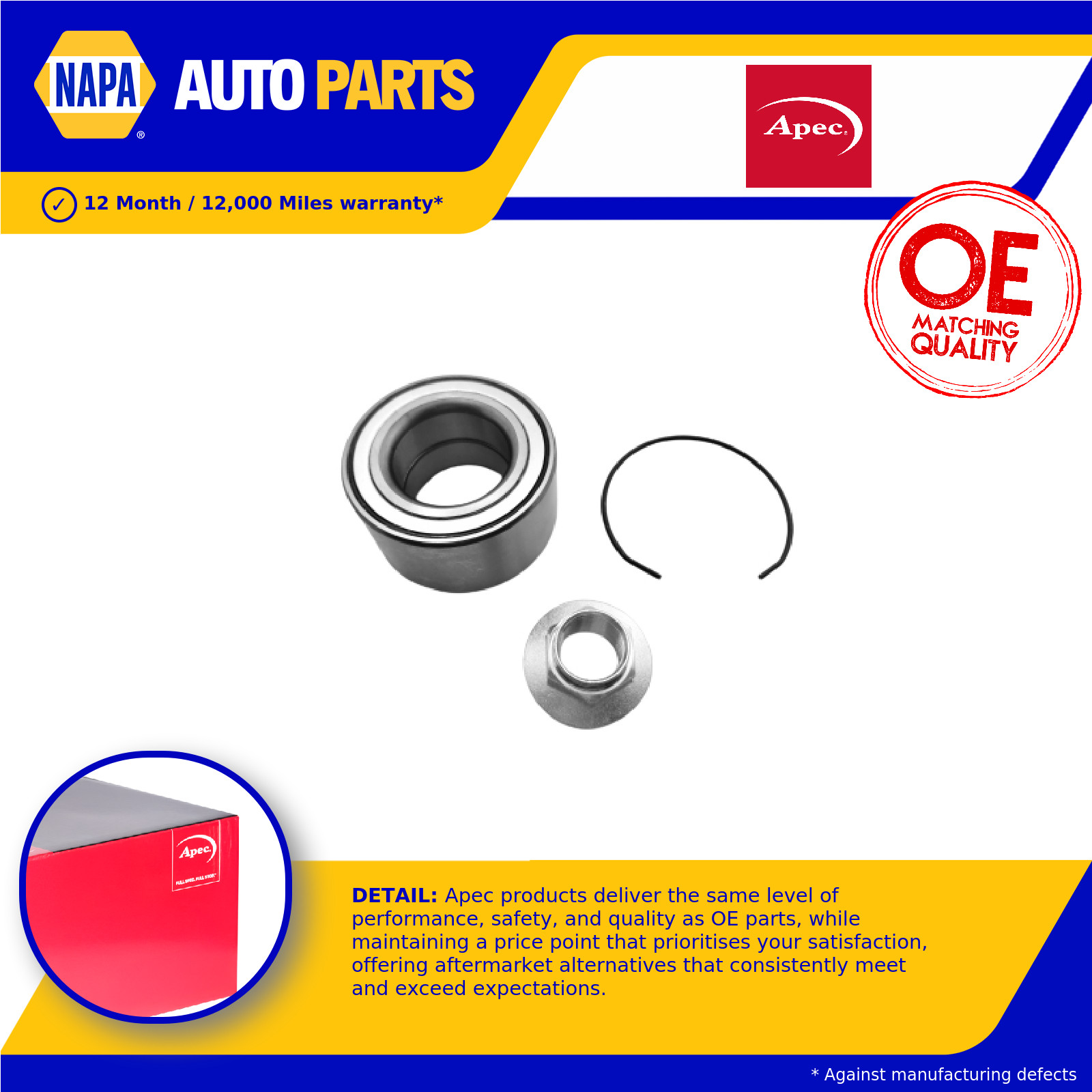 Wheel Bearing Kit Front AWB1273 Apec 5171829100 5172002000 5172002000S1 Quality