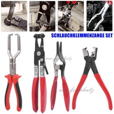 4-tlg Schlauchklemmenzangen Set KFZ Schlauchschellenzange Schellenzange Abzieher