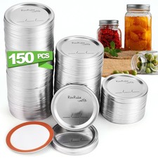 RoxRulie 150PCS Canning lids Regular 2.76in Mouth - 150Pcs, silver