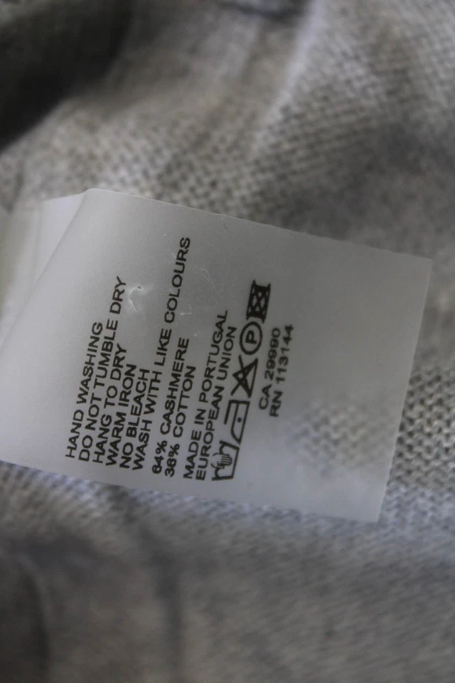 Barneys New York 女式羊绒圆领长袖毛衣上衣灰色 2 码 — 第 4/4 张图片