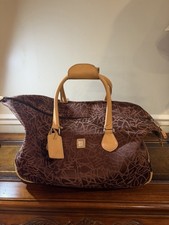 Diane von Furstenberg Brown Beige Abstract Wheeled Overnight Bag