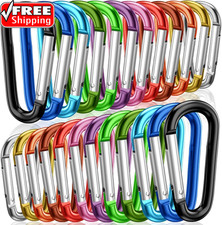 2" Aluminum D Ring Carabiners Clip D Shape Spring Loaded Gate Small Keychain Car