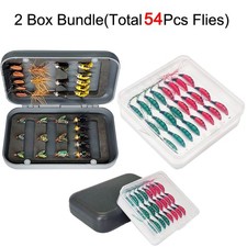 2 Box Bundle(Total 54Pcs Flies)  Fly Bait Fishing for Trout Fly Fishing Bait 