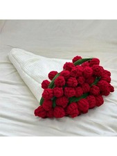 Crochet Flowers Bouquet Blanket 24-43" Round Floral Soft Gift