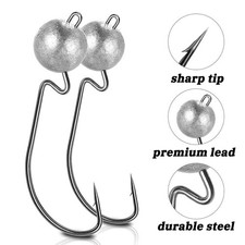 Strength Jig Head Hook 3.5g 5g 7g 10g 14g Worm Angle Sharp Barbed Gear Crank Off