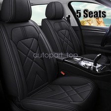 For 2007-2023 Ford Escape Car Seat Covers Front Rear Pu Leather Cushion Black