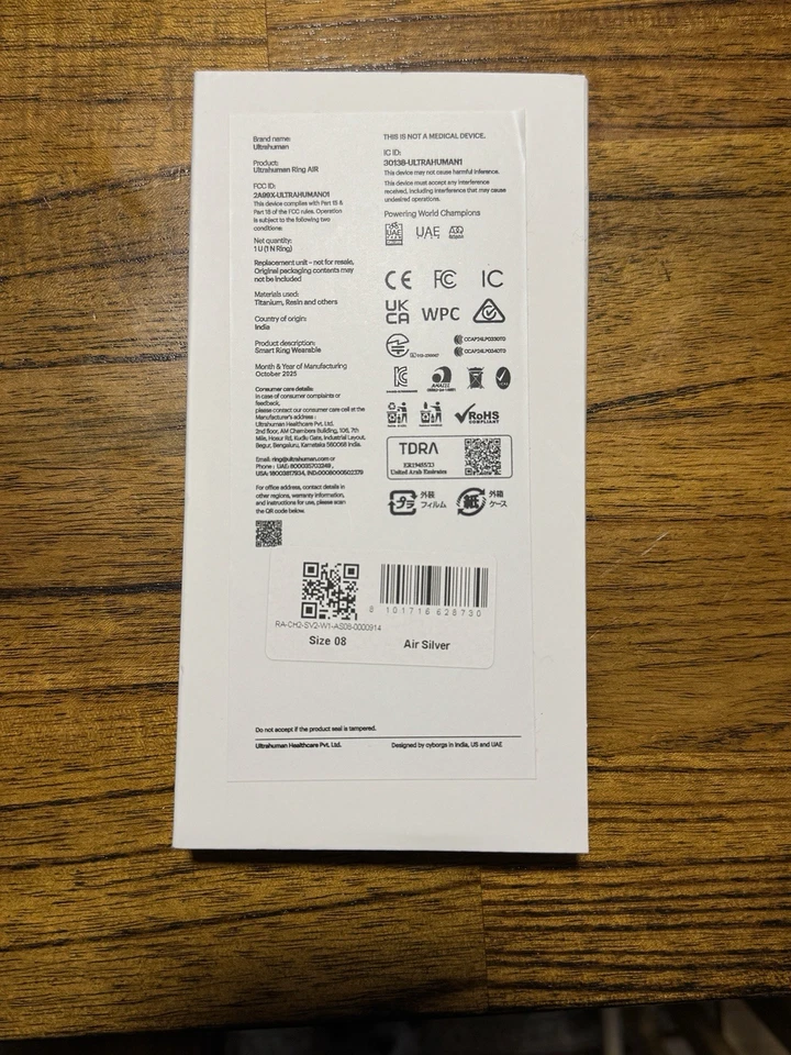 Ultrahuman Air Ring Size 8 Silver - Image 2 of 2