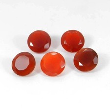 AAA Natural Red Onyx Faceted Round Shape Loose Gemstone