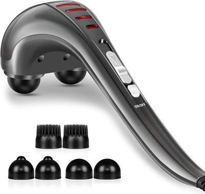 Handheld Neck Back Massager for Pain Relief Deep Tissue, Electric Double Head Pe