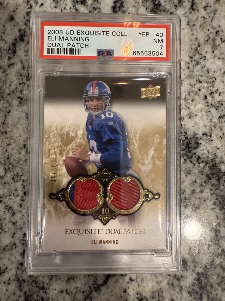 2006 2007 2008 Upper Deck Exquisite collection patch ELI MANNING GOLD Lot PSA - Image 3 of 4