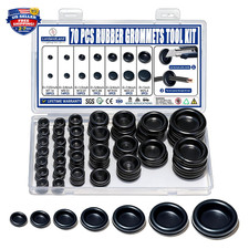 Rubber Grommet Kit 70 Pack, 7 Sizes Firewall Rubber Hole Plugs for Wiring