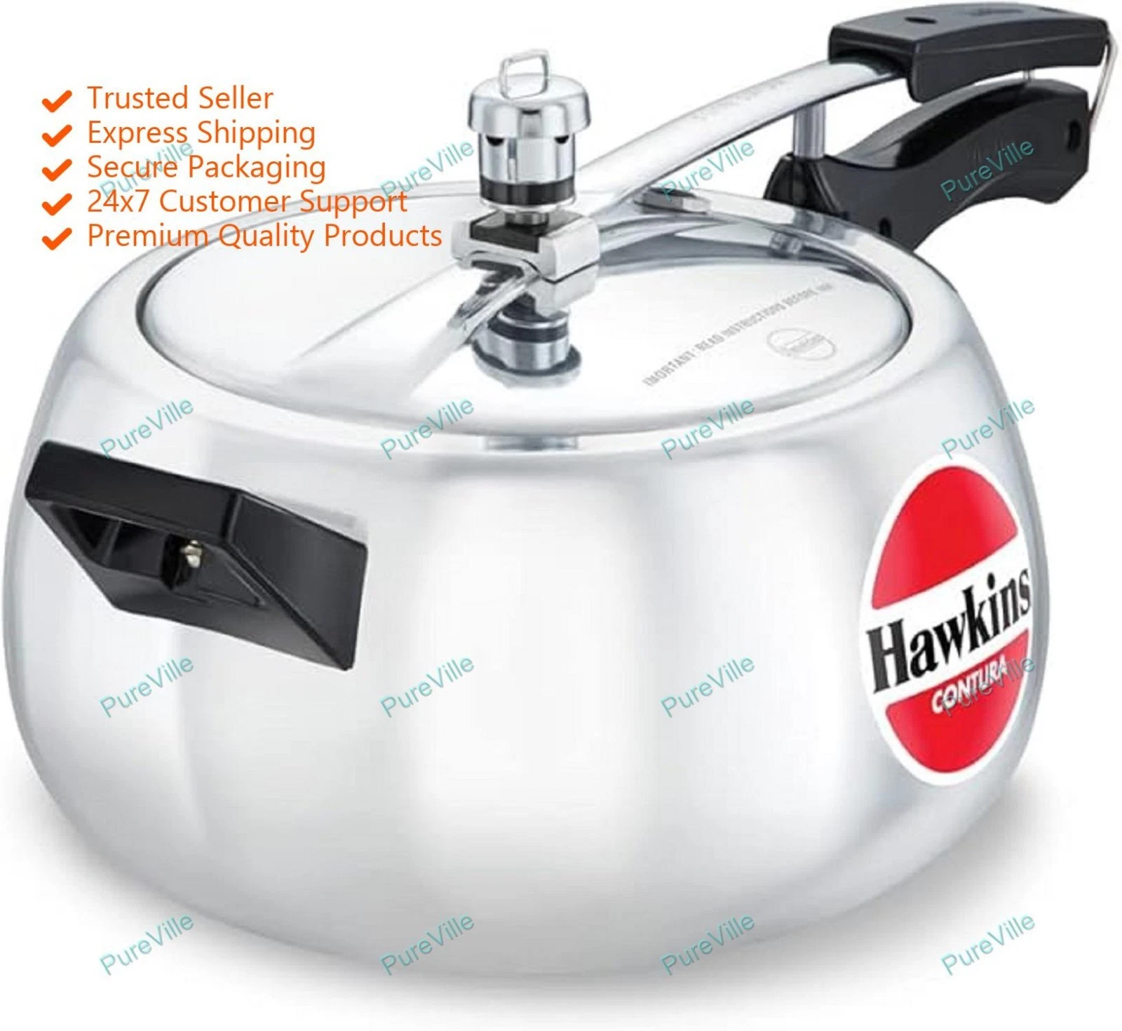 Hawkins Contura (HC50) 5 L Inner Lid Pressure Cooker  (Aluminium)