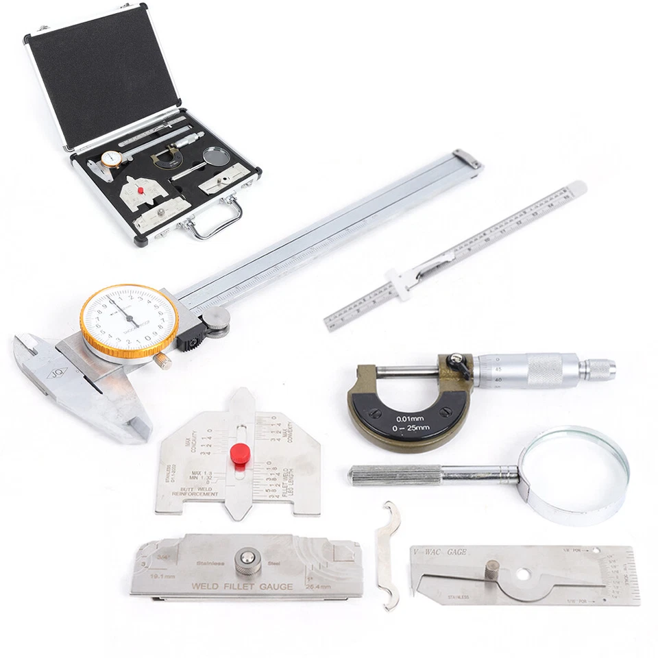 Kit de inspección de medidor de soldadura Soldador Inspección Medidor Herramienta Regla de prueba Caja NUEVO Foto 2 de 4