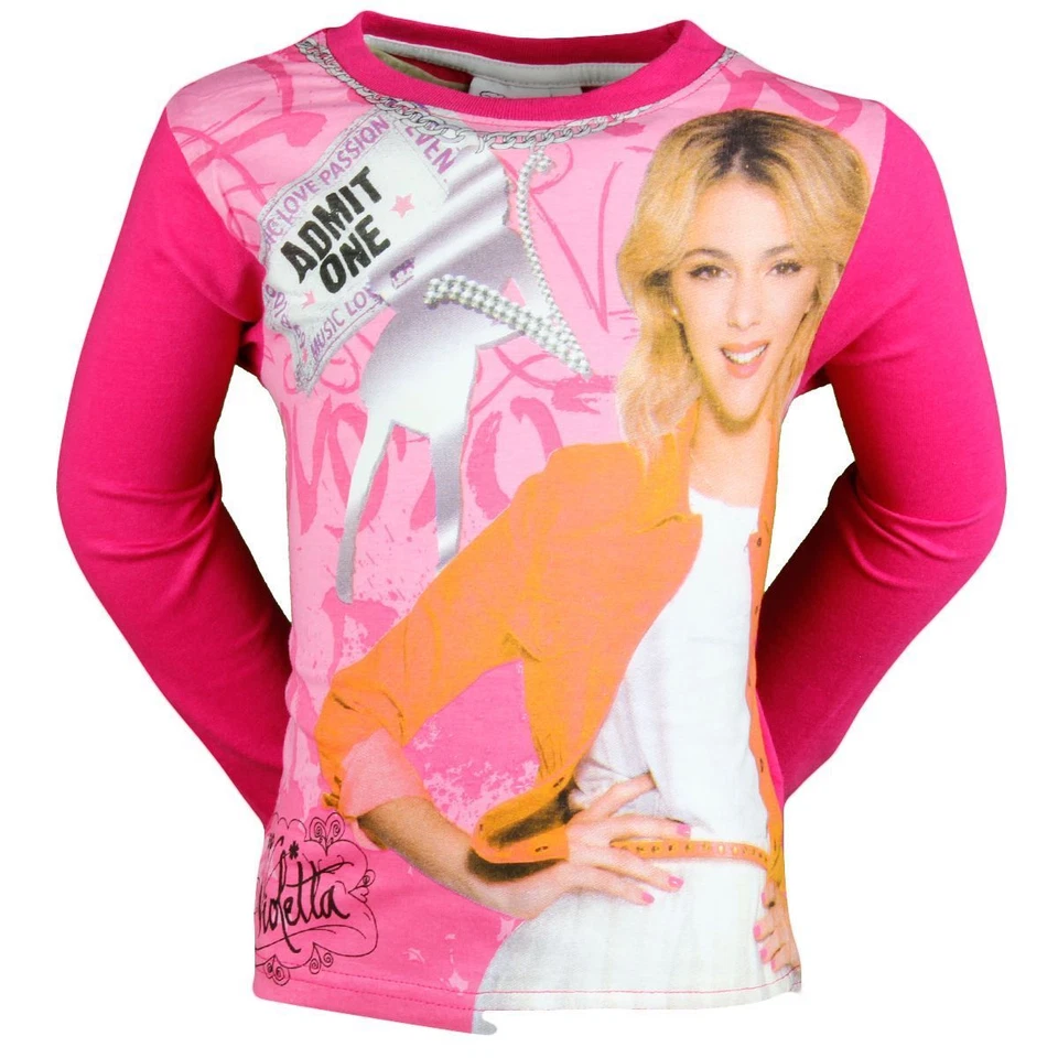 T SHIRT MANCHES LONGUES ENFANT DISNEY VIOLETTA ROSE - Photo 1/1