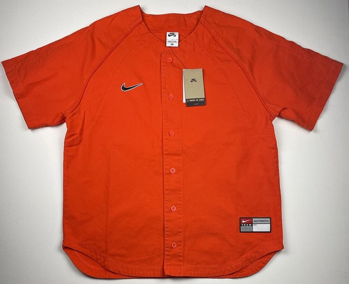 Nike SB x MLB Skate Baseball Jersey Team Orange DQ6282-891 Size Large NWT