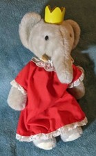 Babar Queen Celeste Elephant Plush 15" Eden Toys Inc Red Dress 77