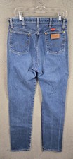 Vintage Wrangler Cowboy Cut Slim Fit Jeans 15X36 33X34 Made In USA Med Wash
