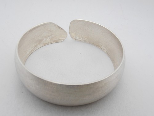 Bracciale rigido in Argento 925 - Braccialetto a schiava - satinato - - Picture 4 of 7