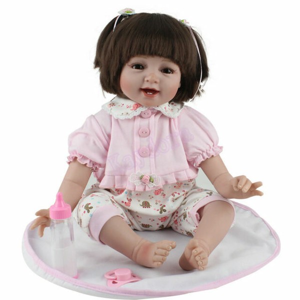 22inch Reborn Dolls Newborn Wig Silicone Vinyl Toddler Gift Baby Doll