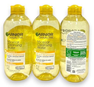 Garnier Micellar Cleansing Water (13.5fl.oz/400ml) Lot Of 3 NEW