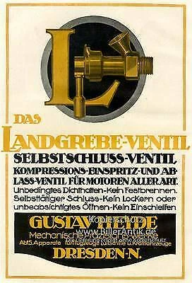Gustav Heyde Dresden Landgrebe Einspritz Ventil Braunbeck Motor A2 010 Platte - Bild 1 von 1