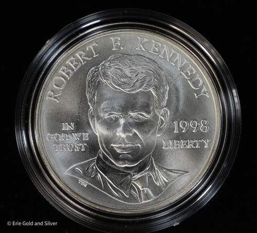 1998-S Robert F. Kennedy Commemorative BU Silver Dollar in OGP | US Mint - Picture 2 of 6