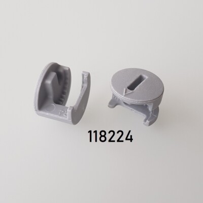 2x IKEA Exzentermutter grau - 118224 PAX, KOMPLEMENT H 1,0 cm, Ø 1,5 cm
