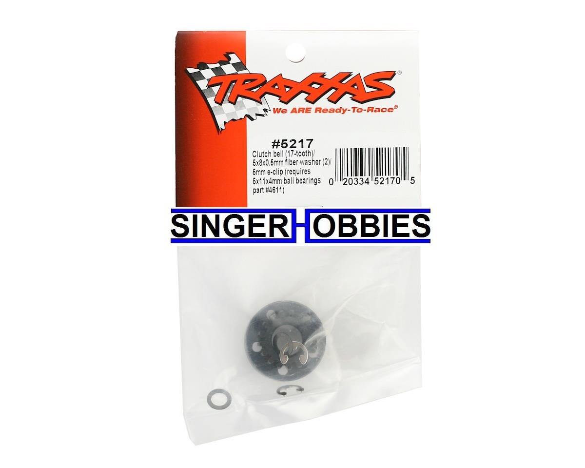 Traxxas 5217 Clutch bell (17-tooth)/ 5x8x0.5mm fiber washer (2