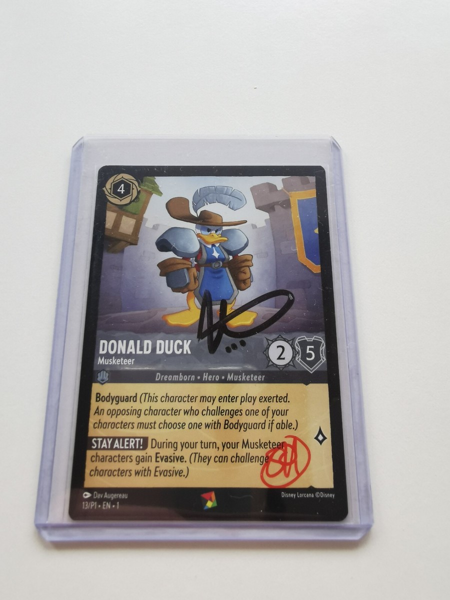 Disney Lorcana Donald Duck Musketeer SIGNED Spiel 2023 Promo Disney Lorcana Donald Duck Musketeer SIGNED Spiel 2023 Promo