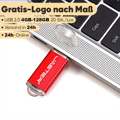 20x128GB USB2.0 Stick Metallgehäuse - Kostenlose Gravur Echte Kapazität (H2test)