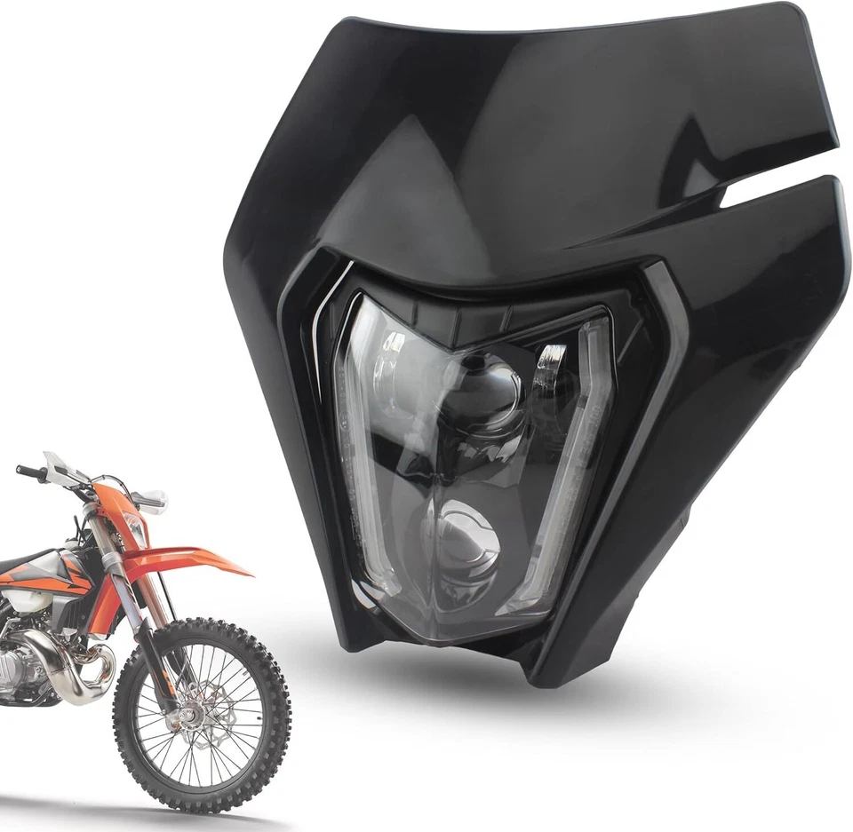 适用于本田 CRF450R CRF250X CRF230F KTM 雅马哈 TTR230 EXC300 LED 车头灯 高/低 — 第 2/4 张图片