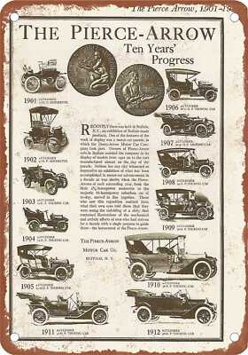 METAL SIGN - 1912 Pierce-Arrow Vintage Ad 02 - Old Retro Rusty Look