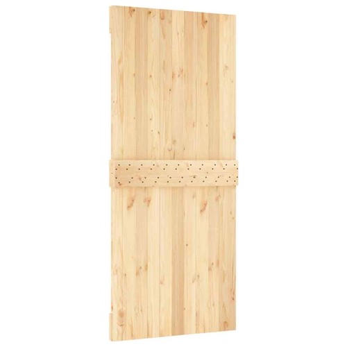 Sliding Door with Hardware Set 90x210 cm Solid Wood Pine vidaXL - Picture 5 of 11