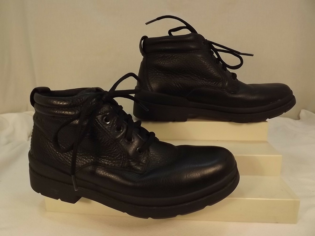 CLARKS Mn. 8.5 Lined Chukka Blk. Leather Ankle Boots Work/Biker