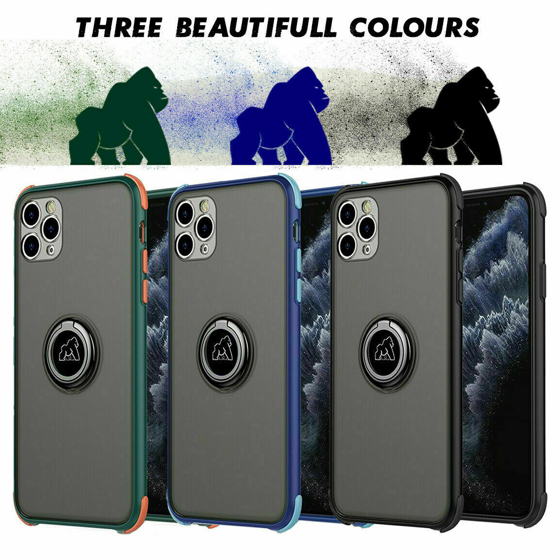 Image 01 - iPhone 11 Case, Ultra Thin Soft 360° Rotation Ring Holder Kickstand Shockproof