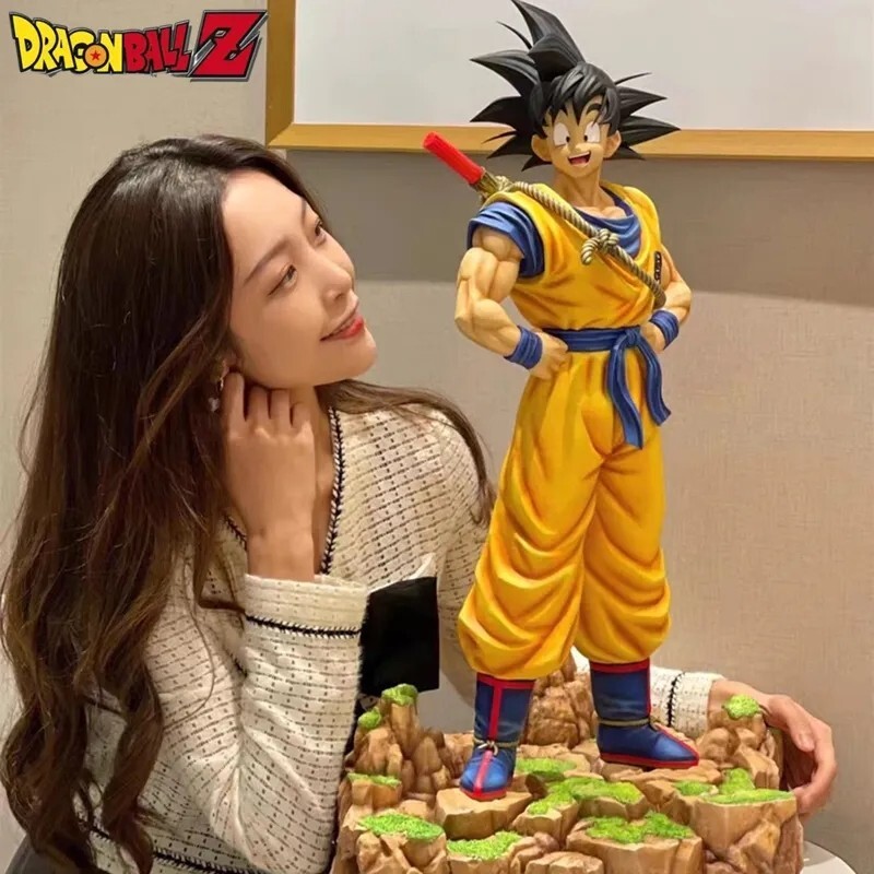 Figurita De Dragon Ball Z Son Goku 30Cm Bastón Estatua Colección Manga
