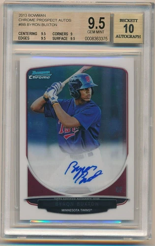 2013 Bowman Chrome BYRON BUXTON 1st Bowman Prospect Auto BGS 9.5/10 TRUE GEM