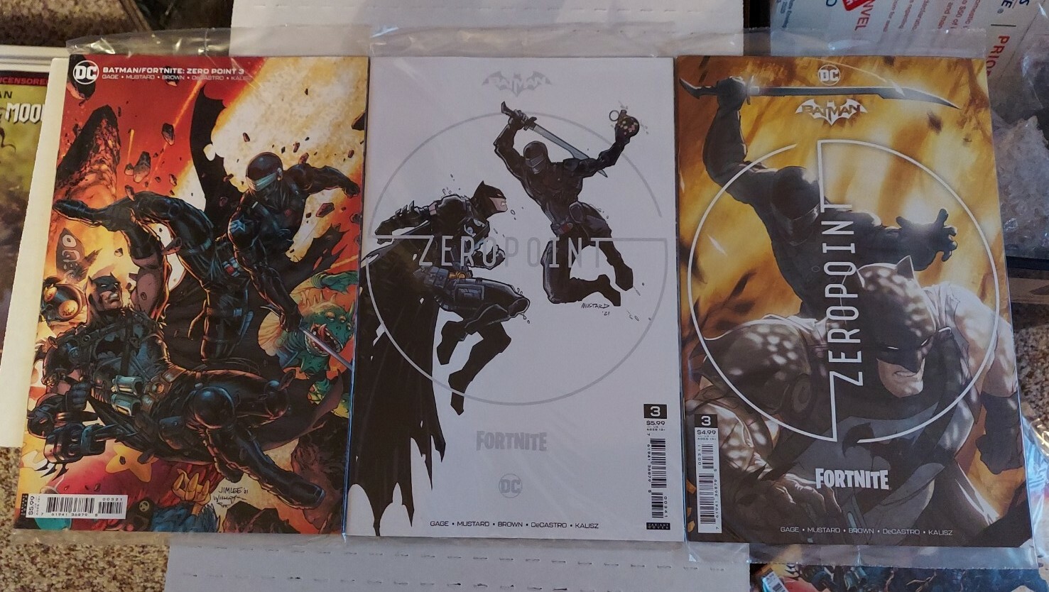 Batman Fortnite Zeropoint #3 Polybagged w/code All 3 Covers (In Hand)